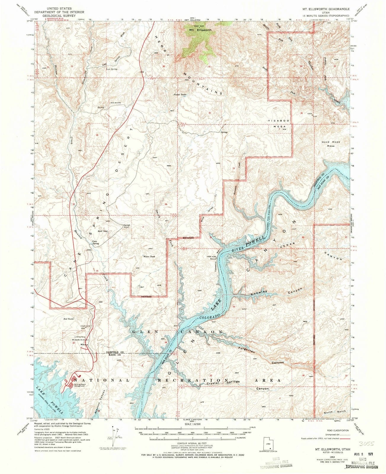 1953 Mt. Ellsworth, UT - Utah - USGS Topographic Map