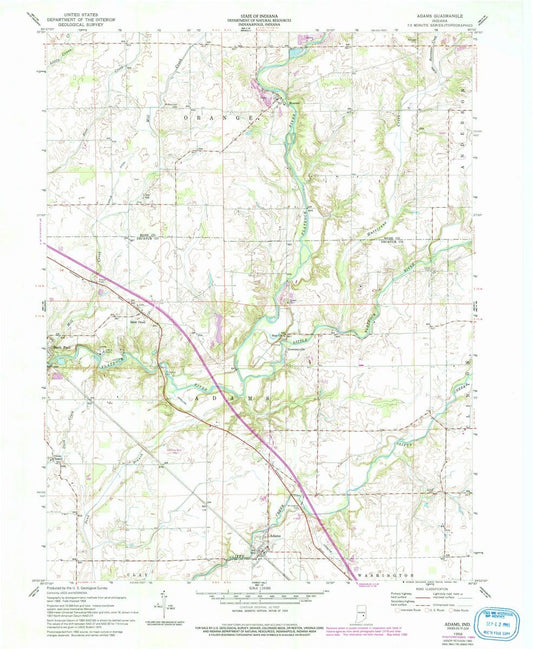 1959 Adams, in  - Indiana - USGS Topographic Map