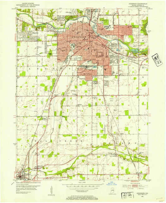 1952 Anderson, in  - Indiana - USGS Topographic Map