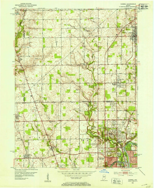 1952 Carmel, in  - Indiana - USGS Topographic Map