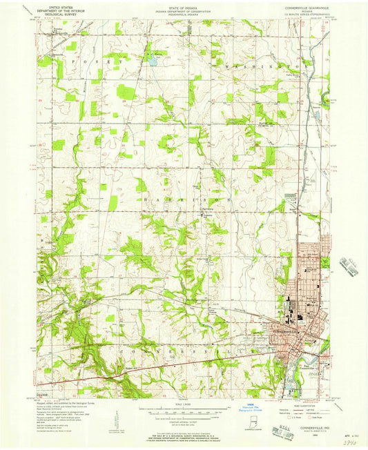 1956 Connersville, in  - Indiana - USGS Topographic Map