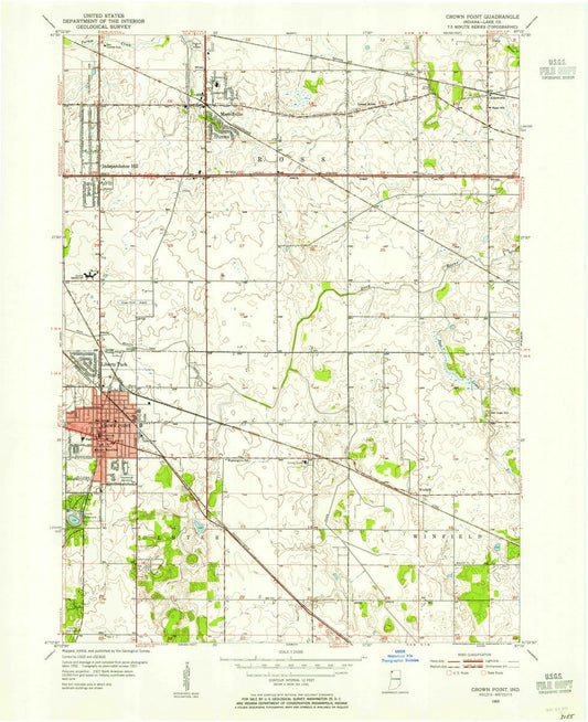 1953 Crown Point, in  - Indiana - USGS Topographic Map