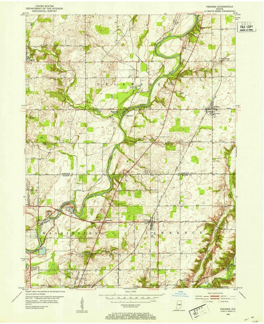 1952 Fishers, in  - Indiana - USGS Topographic Map