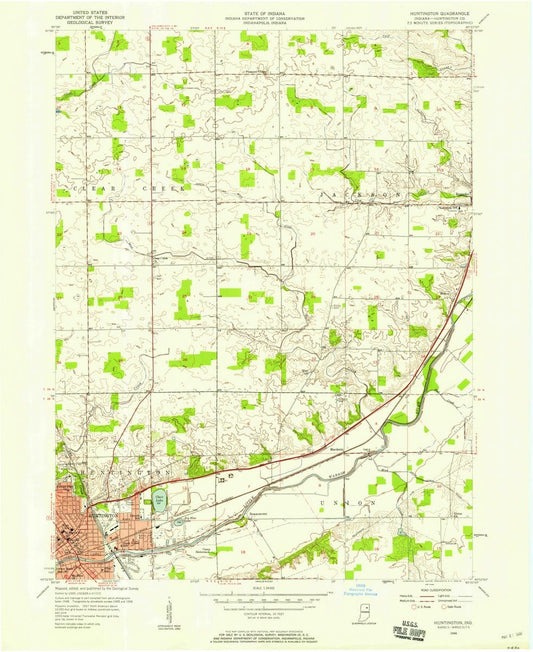 1956 Huntington, in  - Indiana - USGS Topographic Map