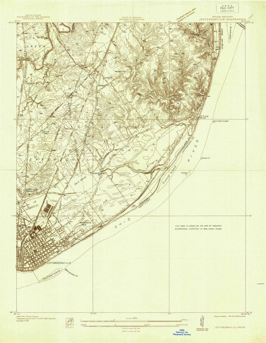 1937 Jeffersonville, in  - Indiana - USGS Topographic Map