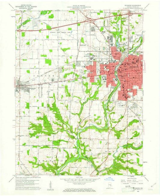 1960 Richmond, in  - Indiana - USGS Topographic Map