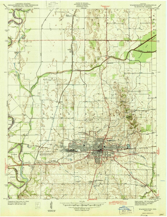 1944 Washington, in  - Indiana - USGS Topographic Map