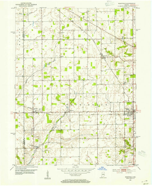 1953 Westfield, in  - Indiana - USGS Topographic Map