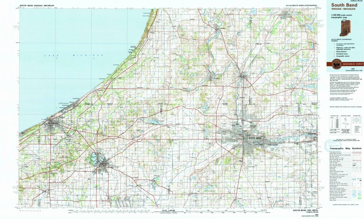 1983 South Bend, in  - Indiana - USGS Topographic Map