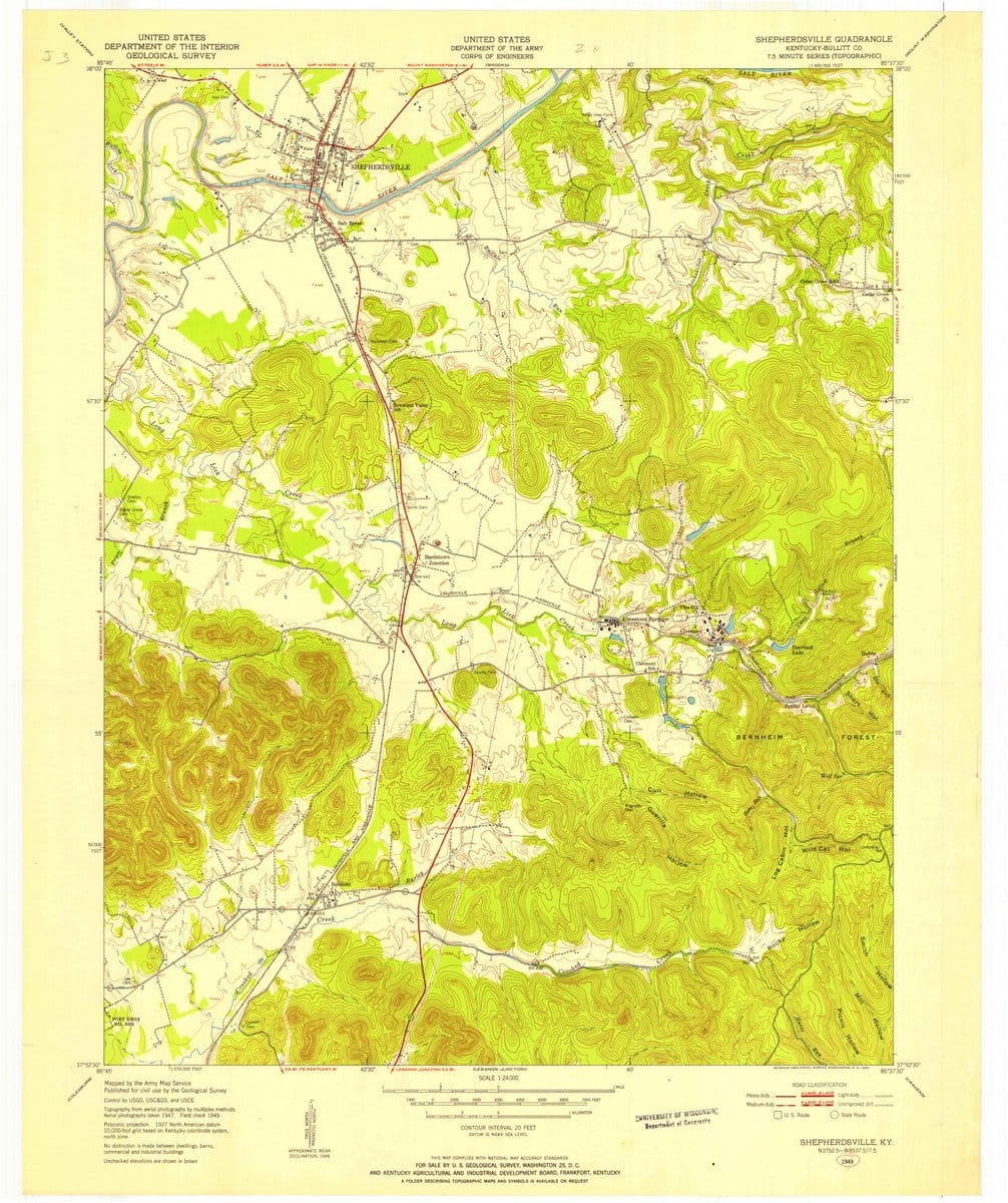 1949 Shepherdsville, KY  - Kentucky - USGS Topographic Map