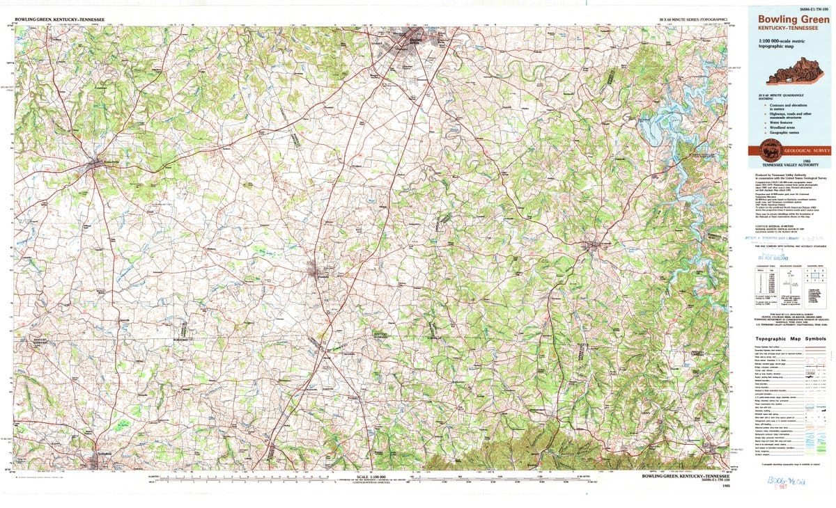 1985 Bowling Green, KY  - Kentucky - USGS Topographic Map