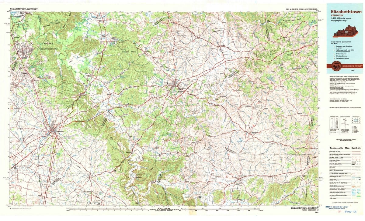 1981 Elizabethtown, KY  - Kentucky - USGS Topographic Map