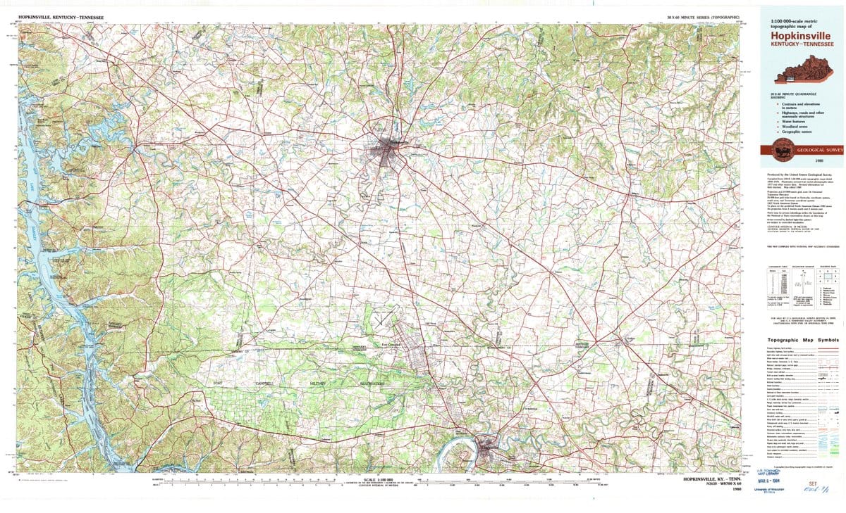 1980 Hopkinsville, KY  - Kentucky - USGS Topographic Map