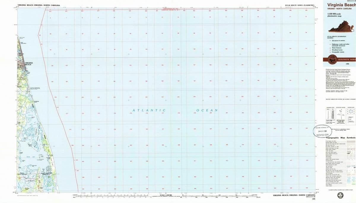1985 Virginia Beach, VA  - Virginia - USGS Topographic Map
