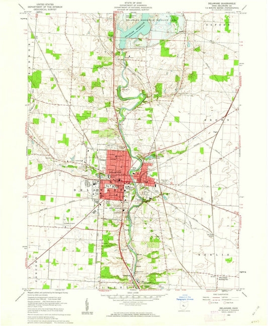 1960 Delaware, OH  - Ohio - USGS Topographic Map