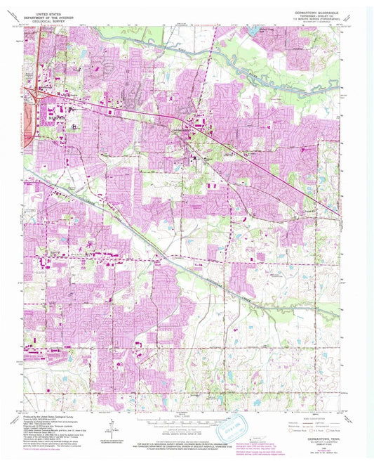 1965 Germantown, TN  - Tennessee - USGS Topographic Map
