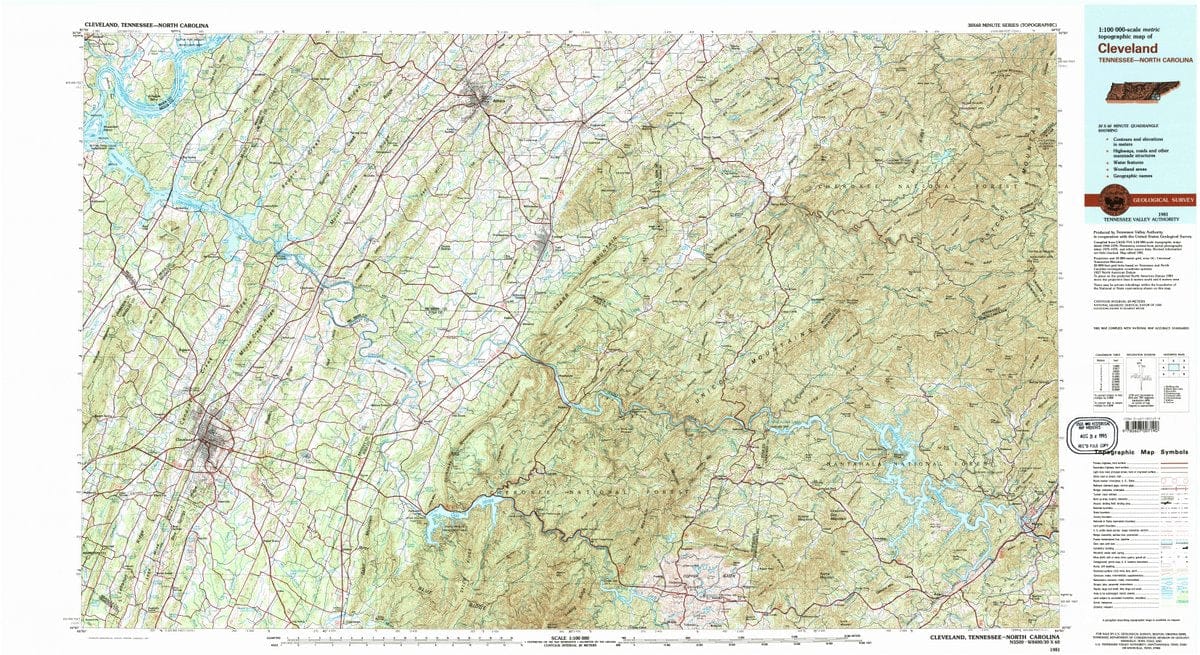 1981 Cleveland, TN  - Tennessee - USGS Topographic Map