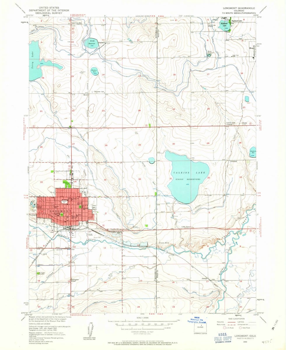 1950 Longmont, CO  - Colorado - USGS Topographic Map