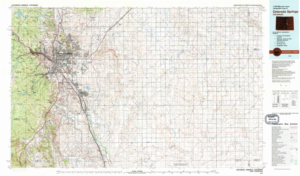 1981 Colorado Springs, CO  - Colorado - USGS Topographic Map