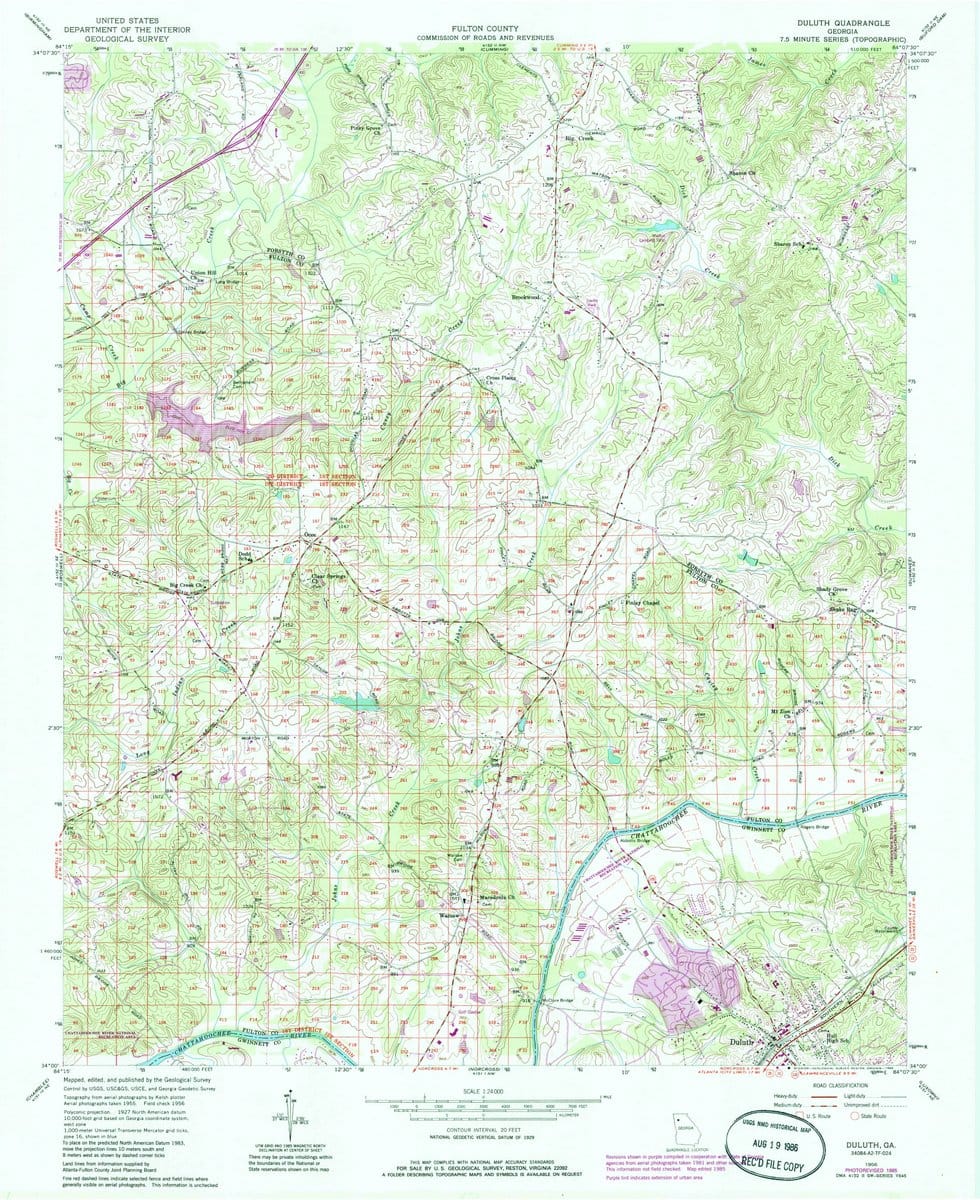 1956 Duluth, GA  - Georgia - USGS Topographic Map