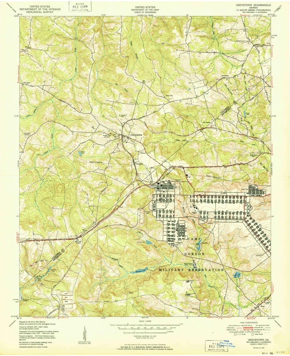 1950 Grovetown, GA  - Georgia - USGS Topographic Map