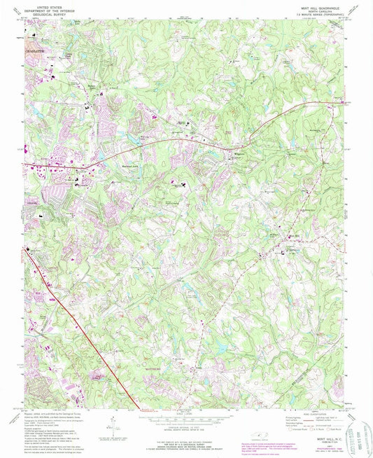 1971 Mint Hill, NC  - North Carolina - USGS Topographic Map