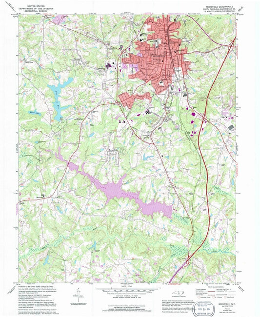 1972 Reidsville, NC  - North Carolina - USGS Topographic Map