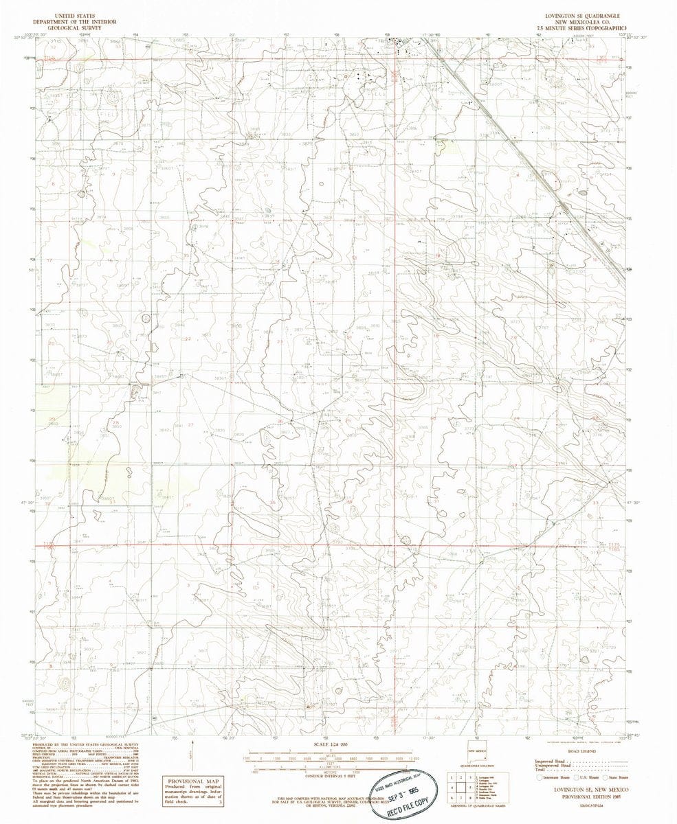 1985 Lovington SE, NM  - New Mexico - USGS Topographic Map