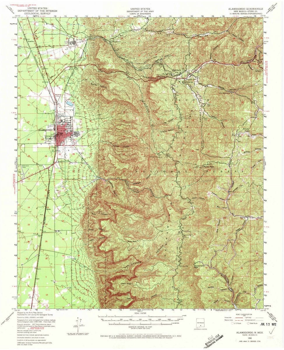 1950 Alamogordo, NM  - New Mexico - USGS Topographic Map
