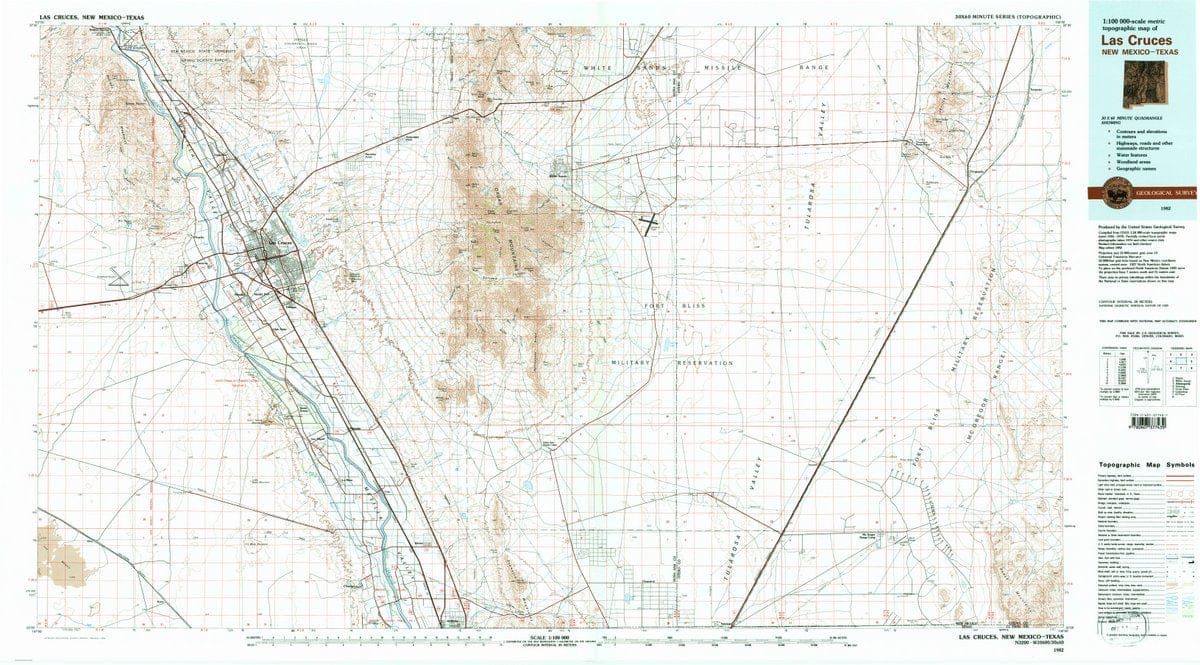 1982 Las Cruces, NM  - New Mexico - USGS Topographic Map