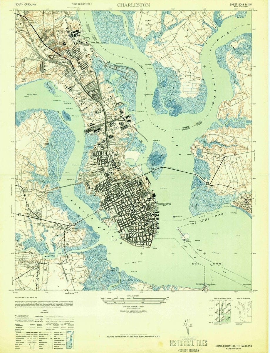 1948 Charleston, SC  - South Carolina - USGS Topographic Map