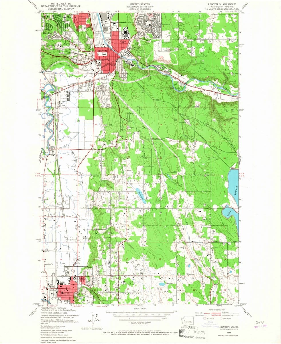 1949 Renton, WA  - Washington - USGS Topographic Map
