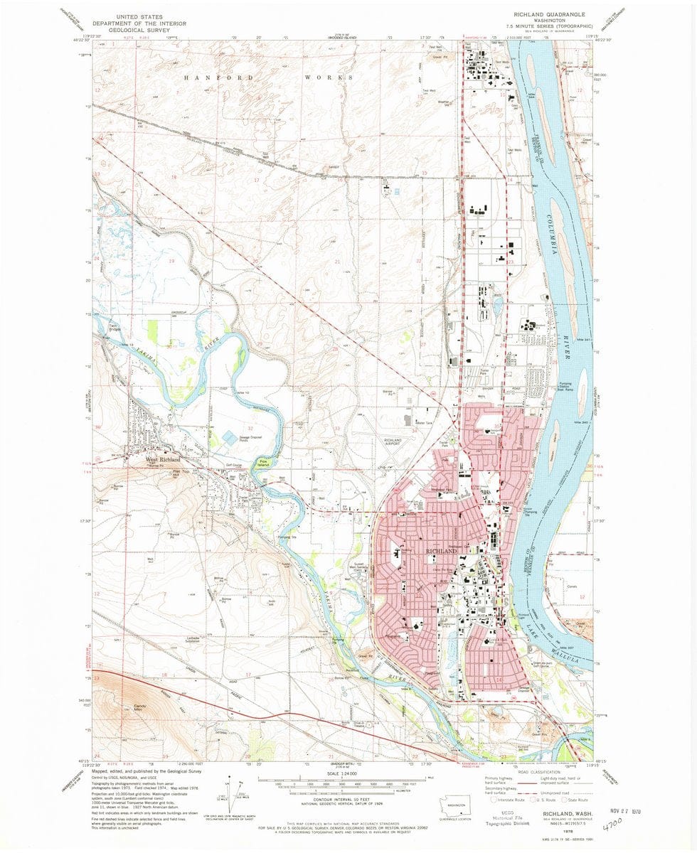 1978 Richland, WA  - Washington - USGS Topographic Map