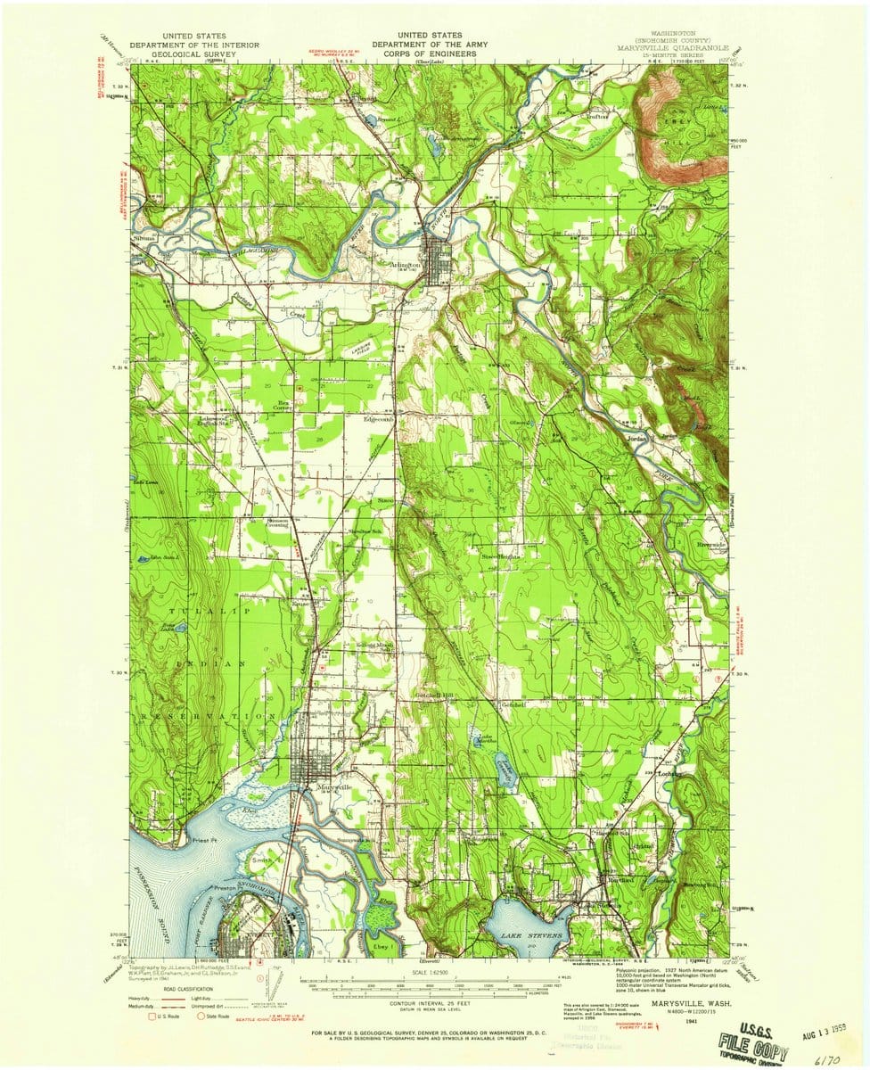 1941 Marysville, WA  - Washington - USGS Topographic Map