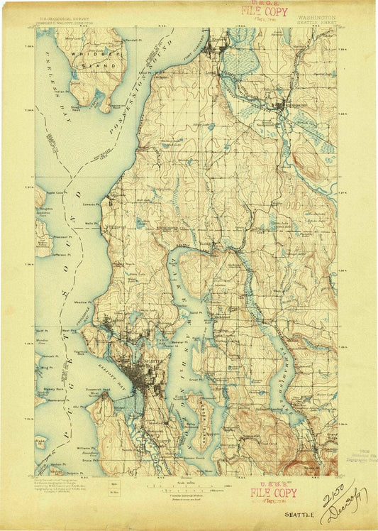 1897 Seattle, WA  - Washington - USGS Topographic Map