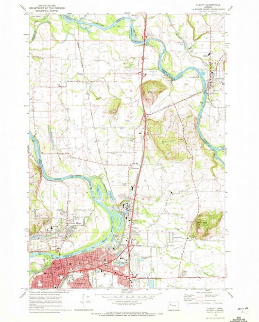 1970 Albany, OR  - Oregon - USGS Topographic Map
