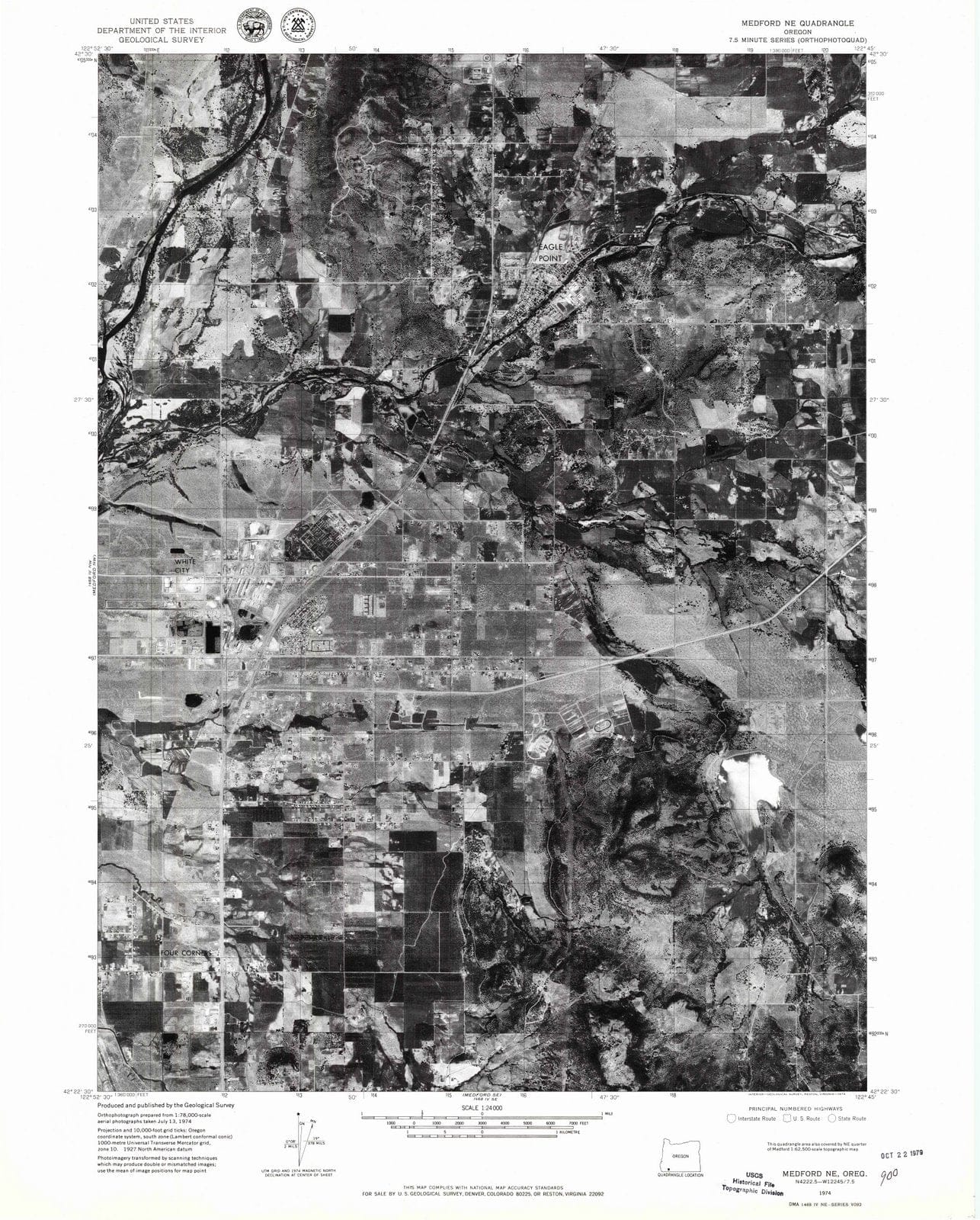 1974 Medford NE, OR  - Oregon - USGS Topographic Map