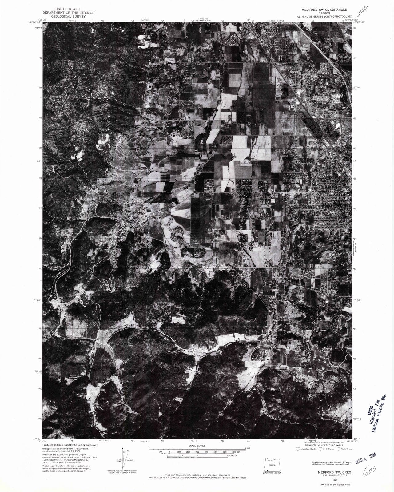 1974 Medford, OR  - Oregon - USGS Topographic Map v2