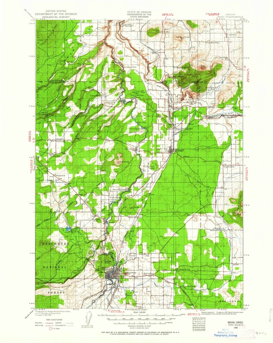 1926 Bend, OR  - Oregon - USGS Topographic Map