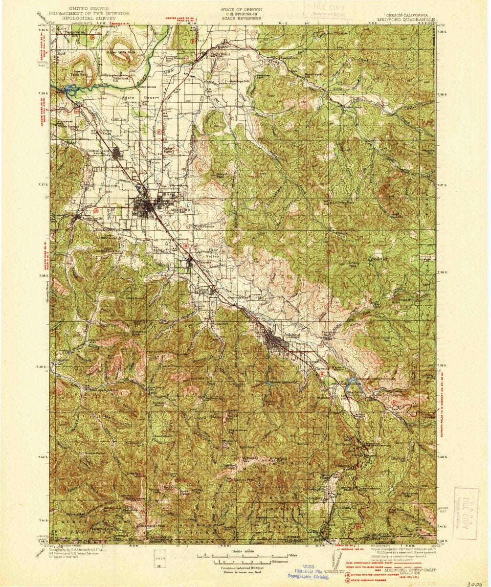 1938 Medford, OR  - Oregon - USGS Topographic Map