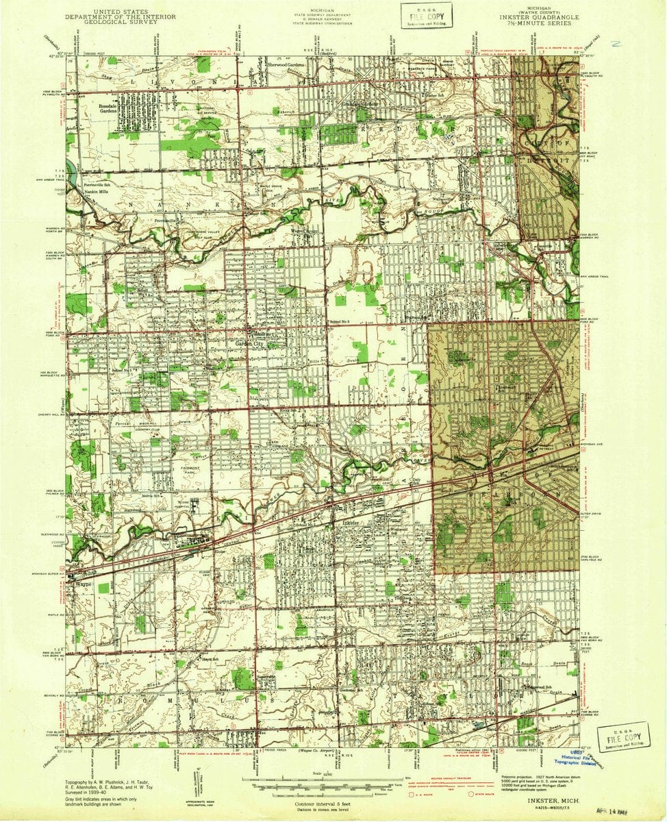 1942 Inkster, MI  - Michigan - USGS Topographic Map