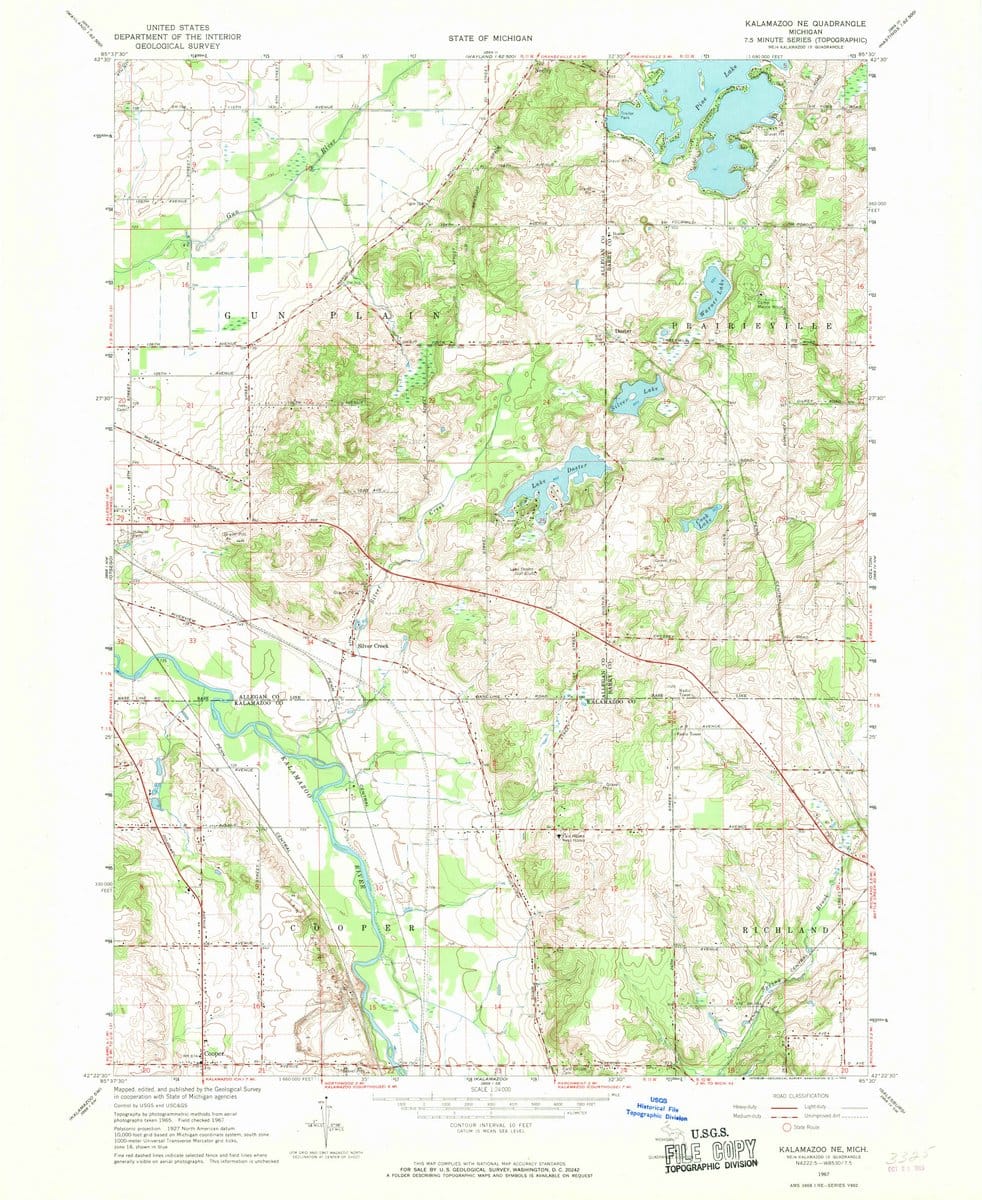 1967 Kalamazoo, MI  - Michigan - USGS Topographic Map