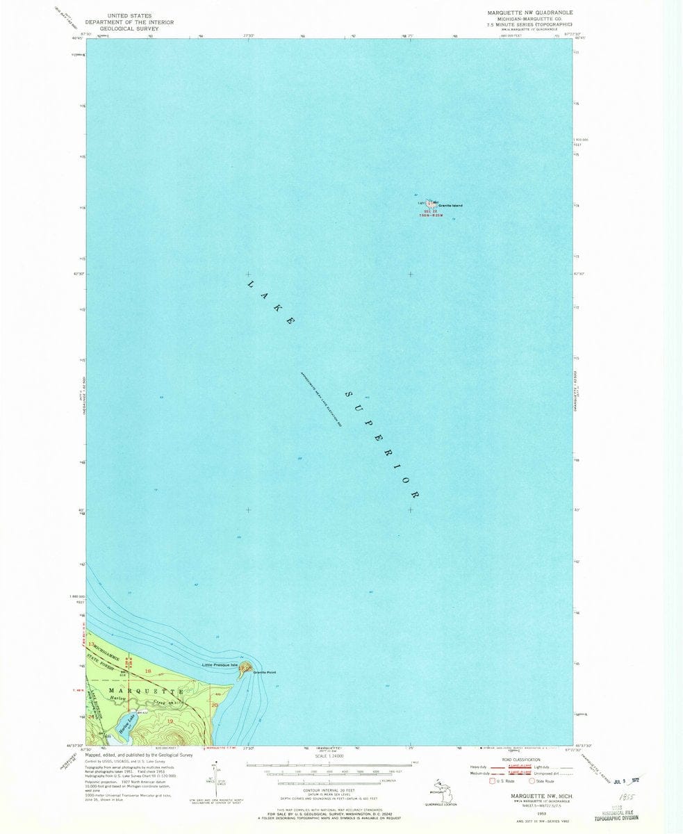 1953 Marquette NW, MI  - Michigan - USGS Topographic Map
