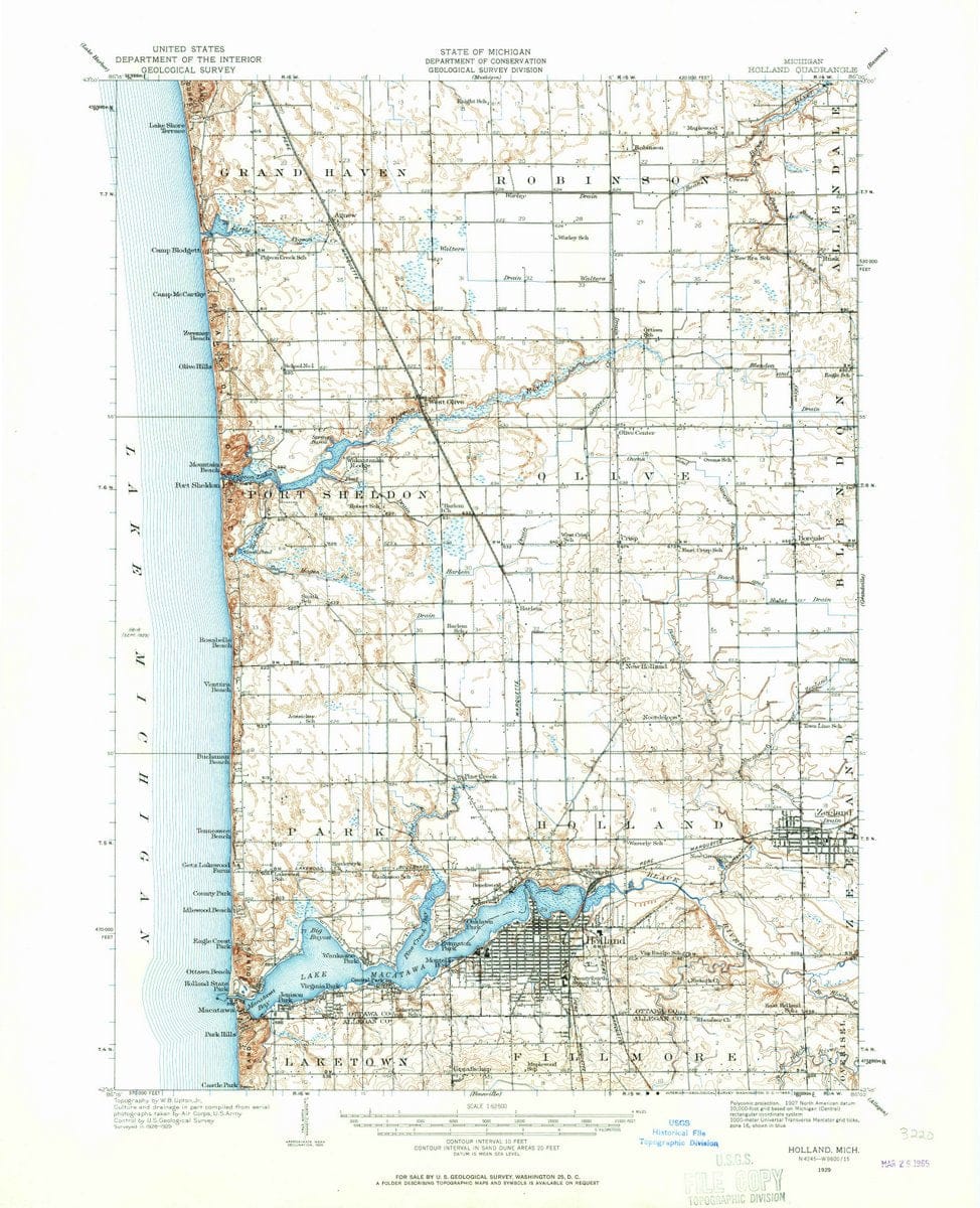 1929 Holland, MI  - Michigan - USGS Topographic Map