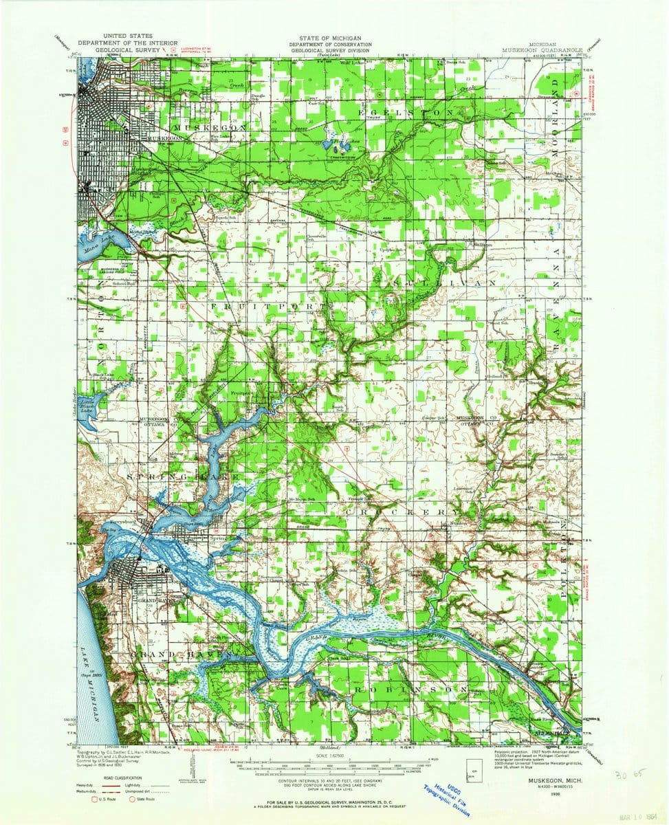 1930 Muskegon, MI  - Michigan - USGS Topographic Map