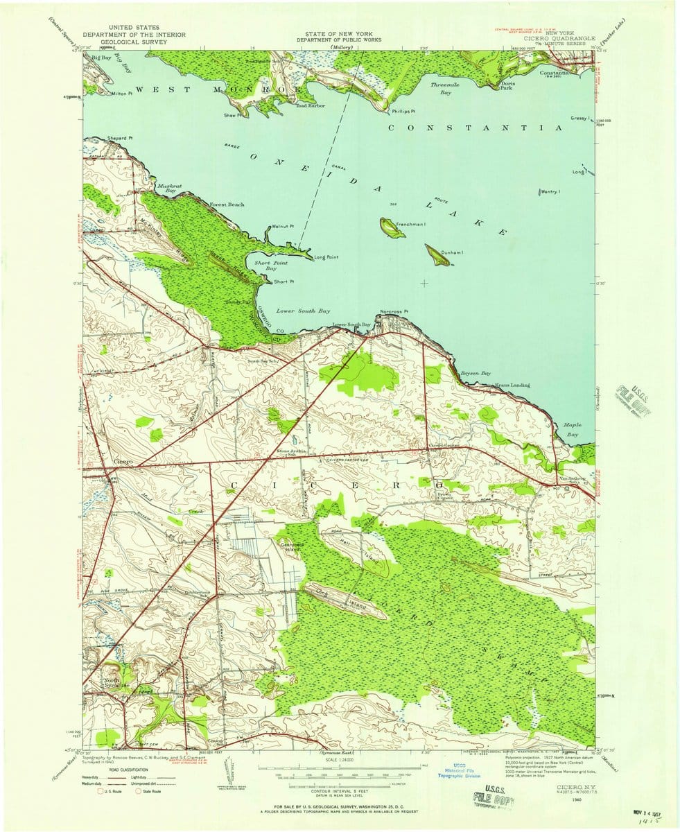1940 Cicero, NY  - New York - USGS Topographic Map