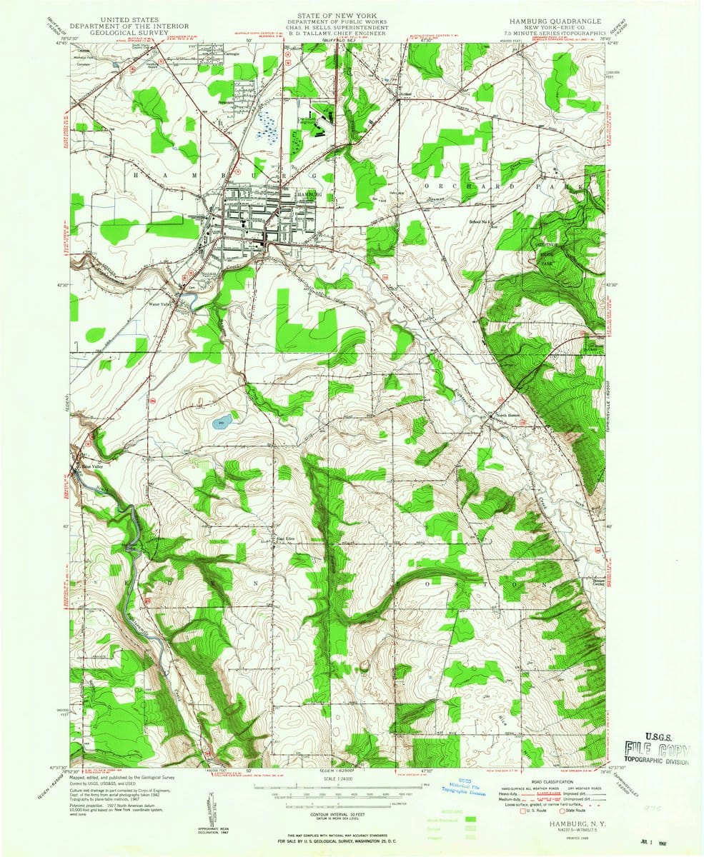 1948 Hamburg, NY  - New York - USGS Topographic Map