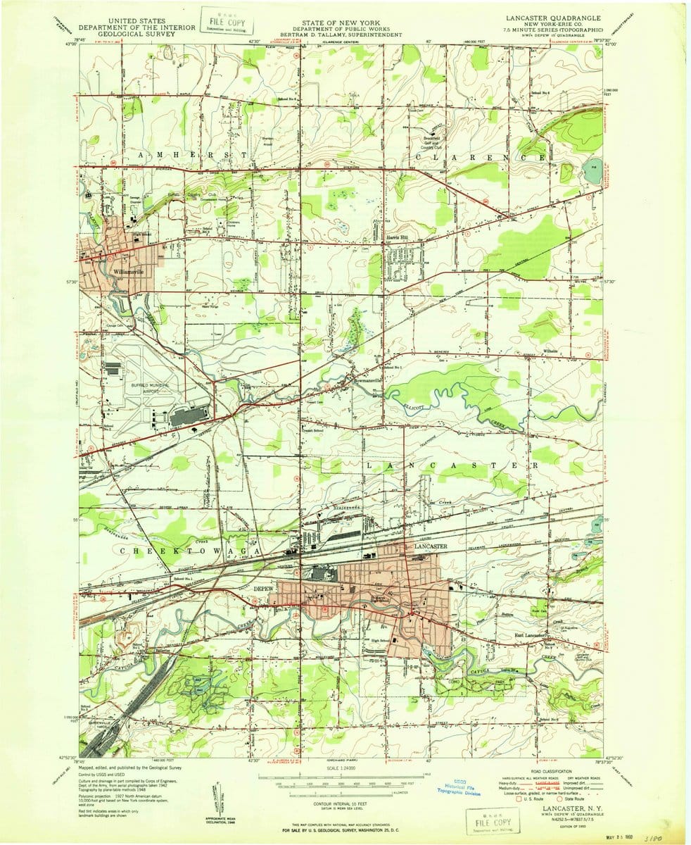 1950 Lancaster, NY  - New York - USGS Topographic Map