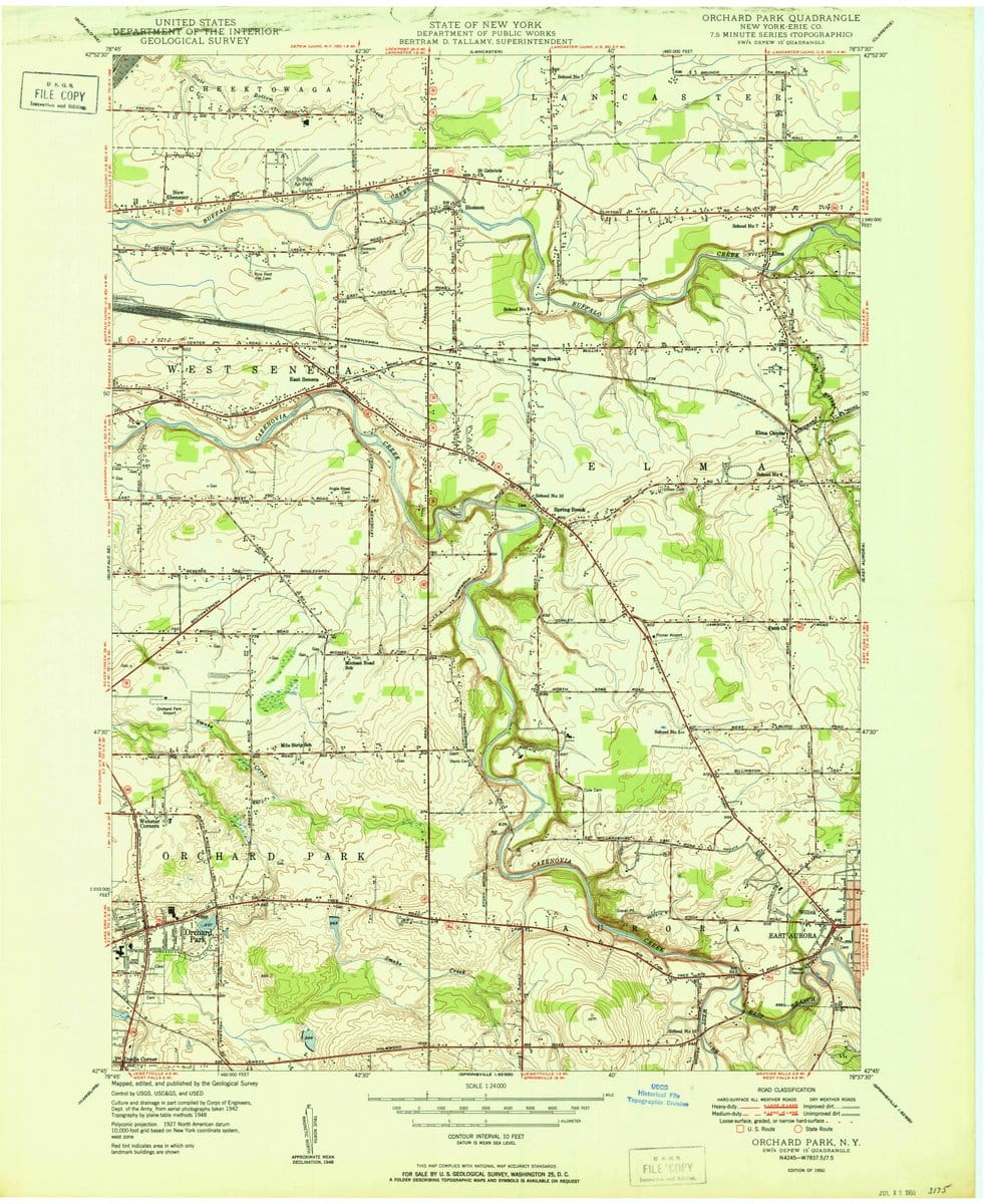 1950 Orchard Park, NY  - New York - USGS Topographic Map