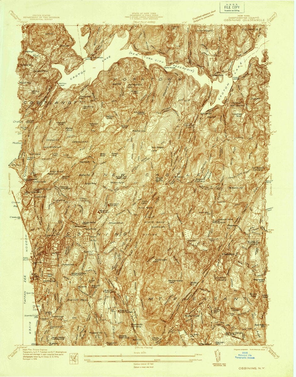 1936 Ossining, NY  - New York - USGS Topographic Map